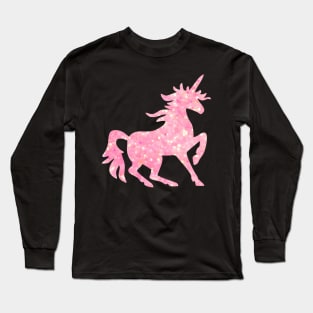 Pink Glitter Unicorn Long Sleeve T-Shirt